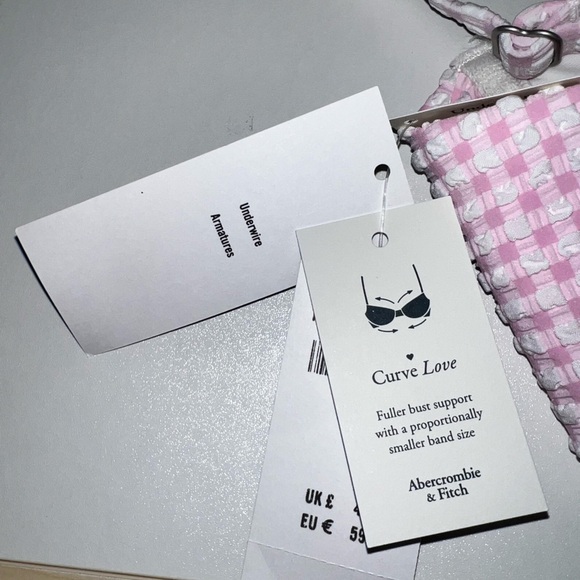 NWT Abercrombie & Fitch pink bikini top size S Curve Love - Picture 5 of 8